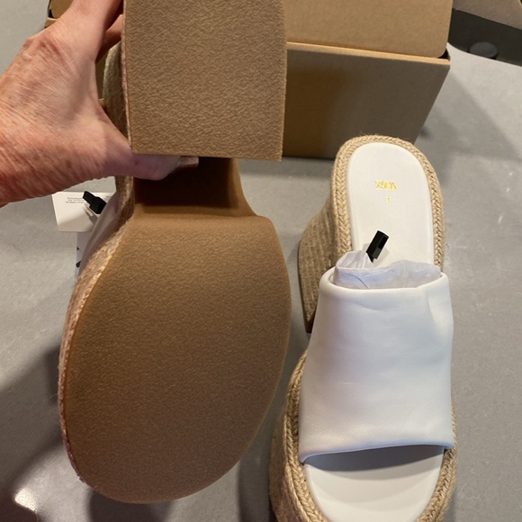 Zara Genuine Soft Leather Platform Sandal Heel Mule NWT Bloggers Free People 39 - Picture 12 of 16